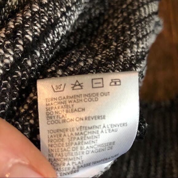 Nanavatee S/M Black White Batwing Knit Oversized Slouchy Sweater Open Cardigan - Picture 9 of 9